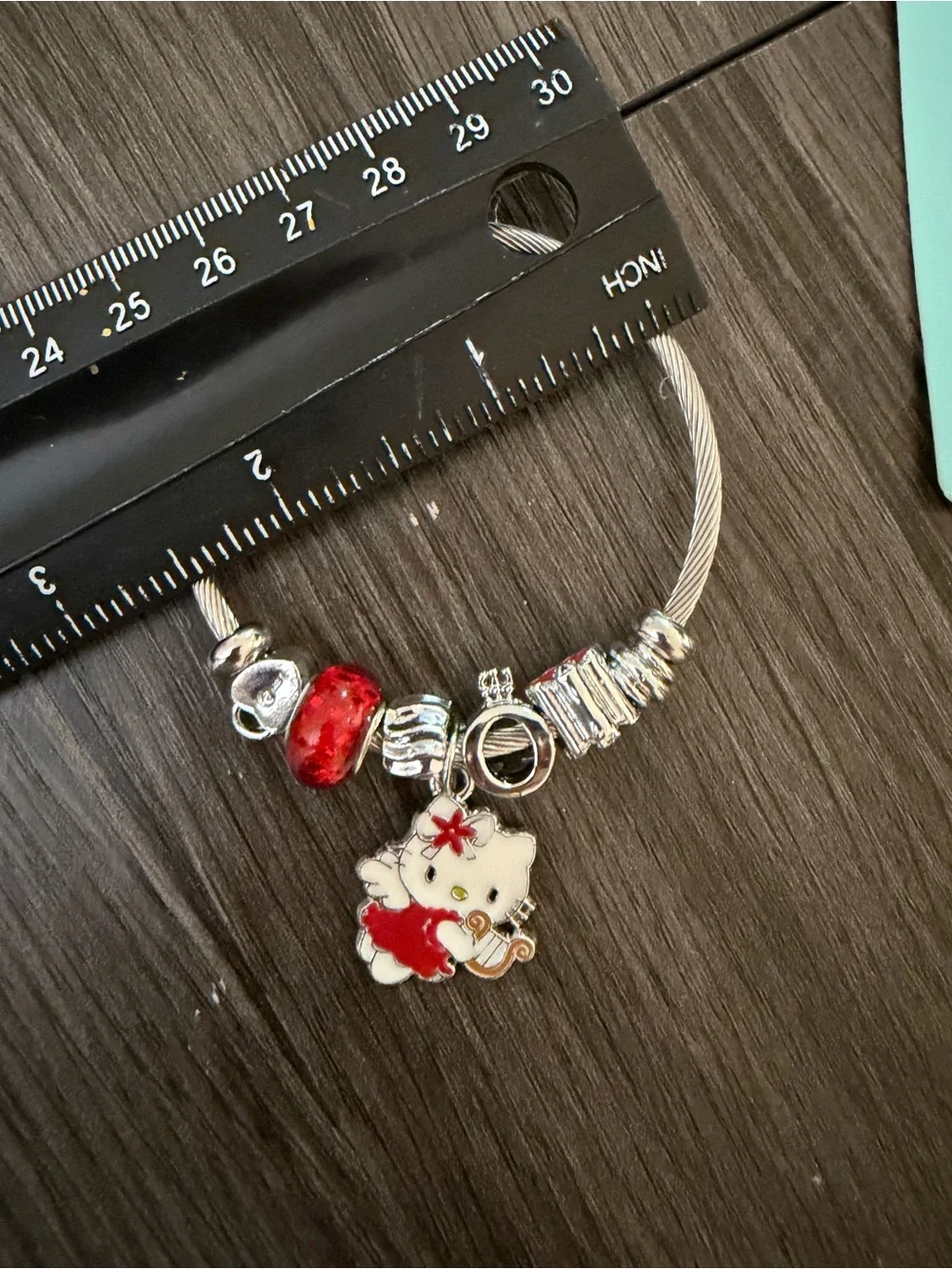 Hello Kitty Red & White Enamel Charm Bangle by Hello Kitty